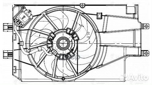 Вентилятор радиатора охлаждения с кожухом для а