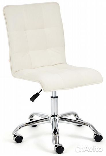 Стул компьютерный Zero флок, молочный, 4