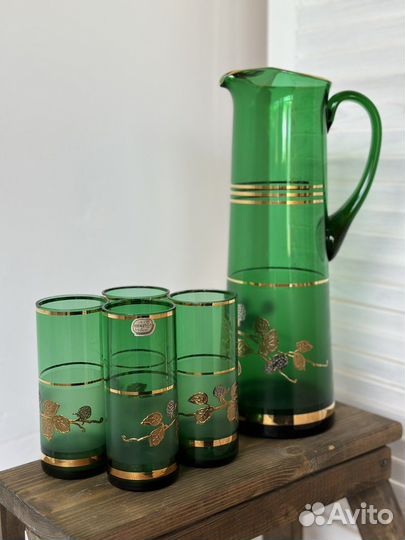 Кувшин и стаканы Богемское стекло