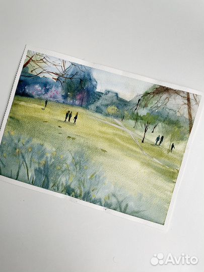 Картина акварель пейзаж