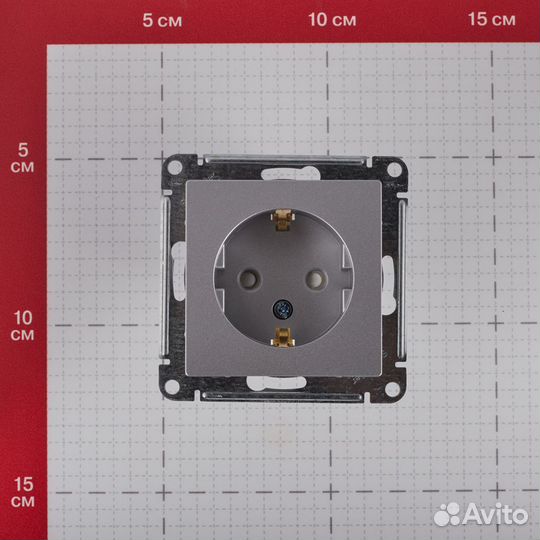 Розетка ATN000345 скрытая установка алюминий с заз