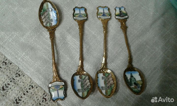 Ложки чайные с эмалью конец 50 годов СССР
