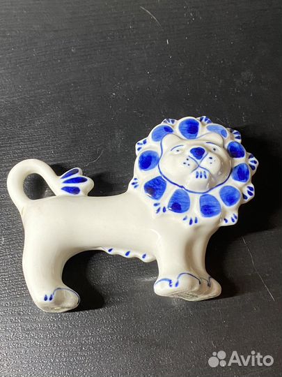 Фигурка гжель лев СССР