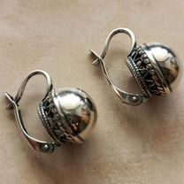 Старинные серьги шары СССР винтаж, Москва