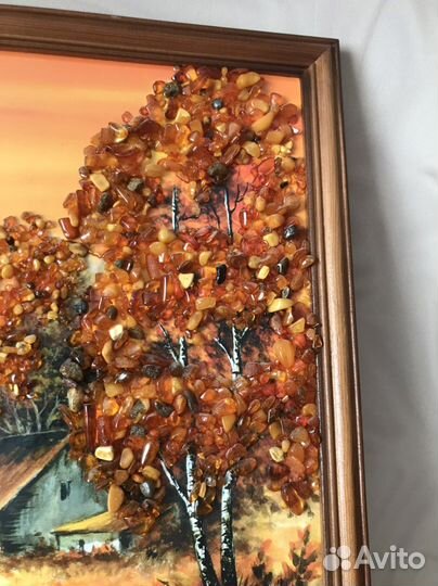 Картина янтарь 43*33см