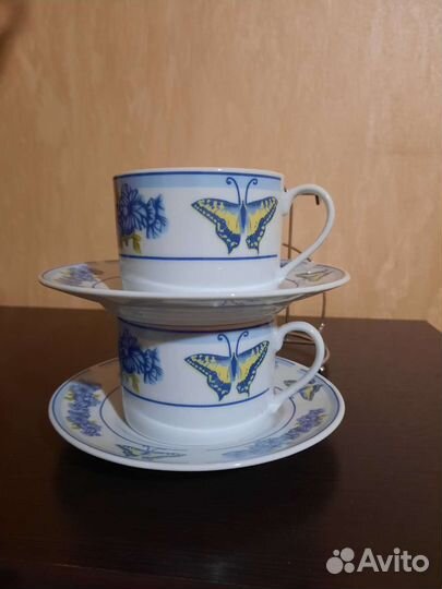 Новый набор из 4 пар - чайных и кофейных