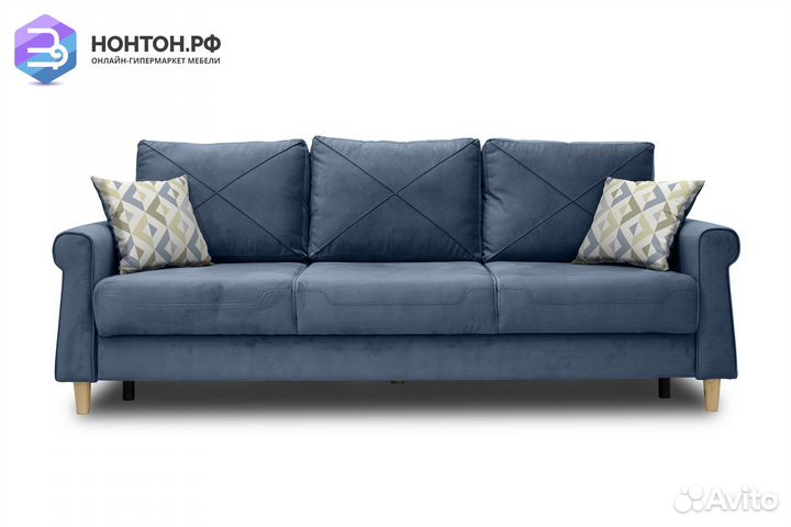 Диван тик-так Иветта серо-синий