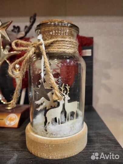 Композиция, банка, новогодняя игрушка