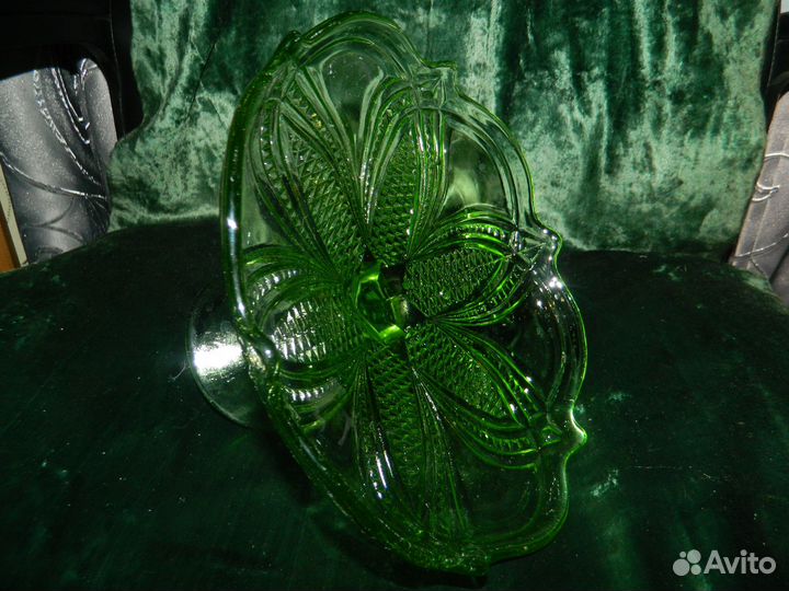 Ваза Фруктовница Конфетница цв стекло СССР