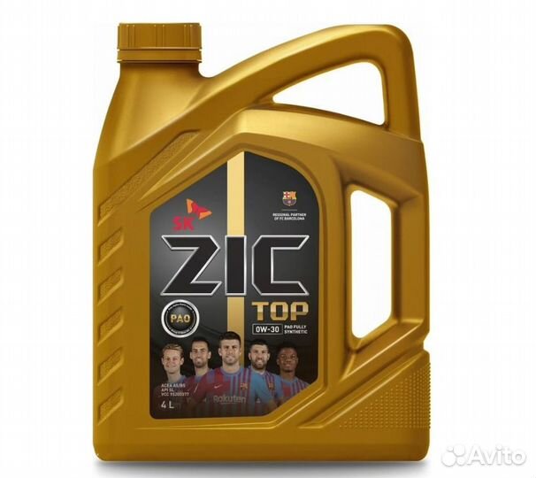 Масло моторное ZIC TOP 0W30, 4 литра 162680