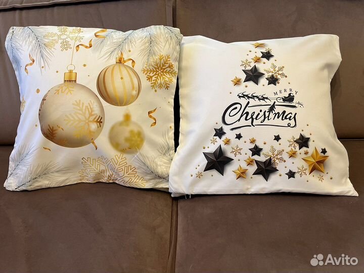 Комплект новогодних наволочек на подушку 45 х 45