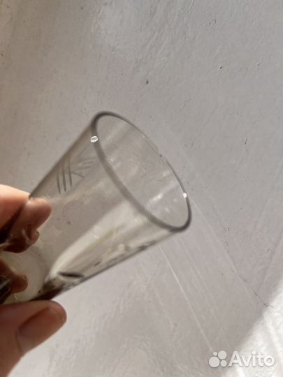 Графин с рюмочками, цветное стекло (винтаж)