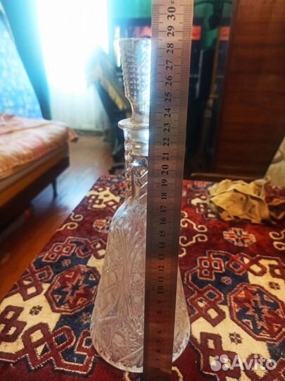 Хрустальные Штоф-Графин и стопки под водку СССР