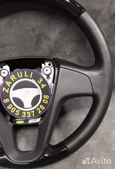 Руль hyundai solaris черный лак
