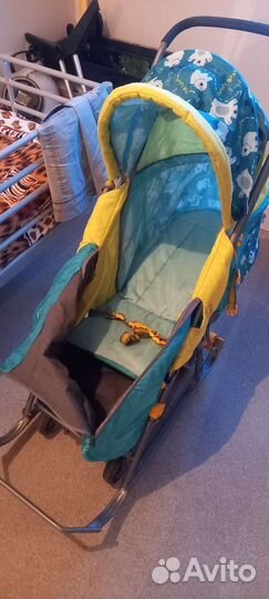 Детские санки с колесами бу