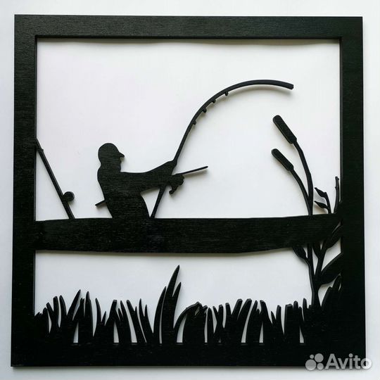 Набор панно из дерева рыбалка