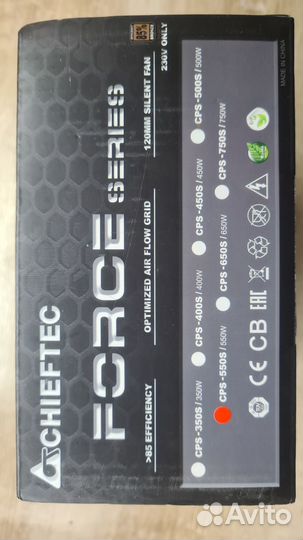 Блок питания chieftec force 550Вт, 120мм, черный