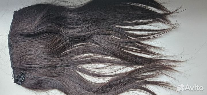 Натуральные волосы на заколках 30см