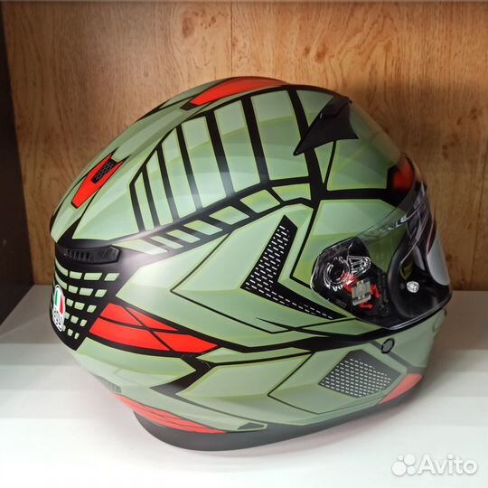 Мотошлем AGV K-3 E2206 decept matt Black/Green/Red