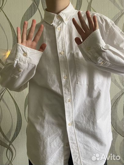 Рубашка белая H&M relaxed fit