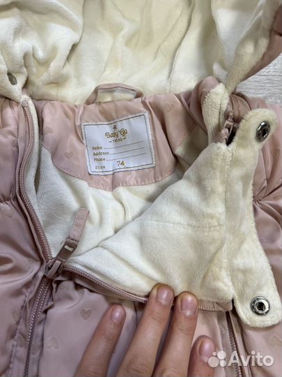 Комбинезон зимний с шапкой в комплекте 74 размер