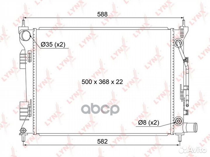 Радиатор охлаждения паяный AT RB1049 lynxauto