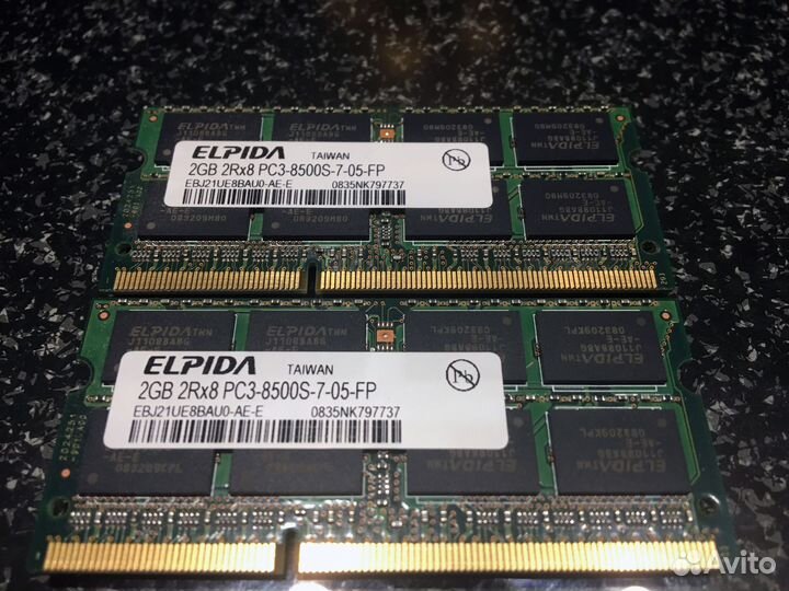 Память Elpida SO-dimm DDR3-1066 sdram 4GB (2x2GB)