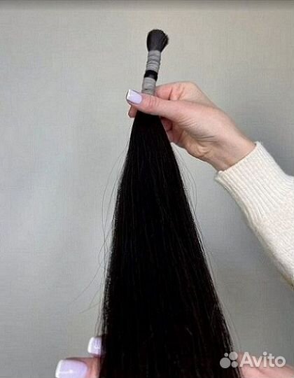 Волосы для наращивания 51 см черные Премиум