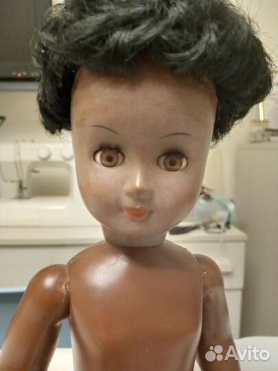 Кукла целлулоид чернокожая в ремонт