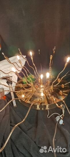 Люстра потолочная золотая