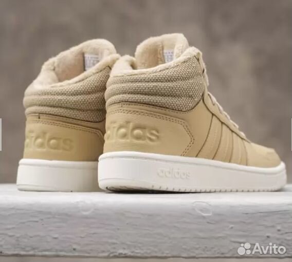 Женские Кроссовки Adidas Hoops бежевые