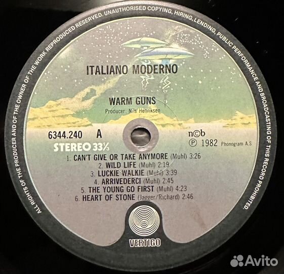 Warm Guns – Italiano Moderno (Скандинавия 1982г.)