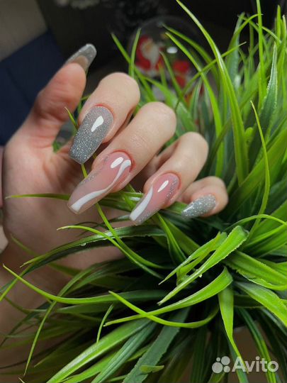 Маникюр гель-лак наращивание ногтей