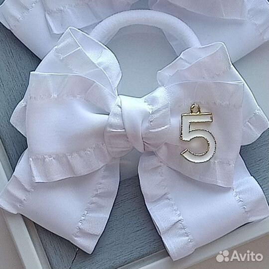 Бантики белые школьные