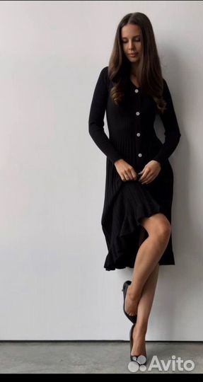 Платье трикотажное миди