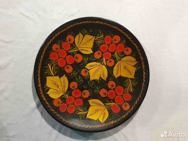 Тарелка-панно 25 см Липецкие узоры СССР