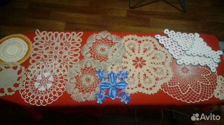 Кружево винтажное ручная работа салфетки подзоры в