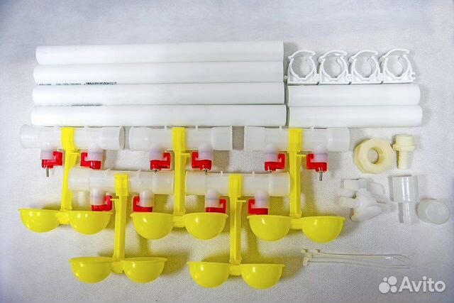 Ниппельные поилки для кур перепелов комплект