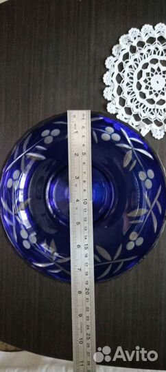 Фруктовница ваза цветной хрусталь 60-е годы