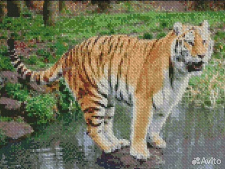 Алмазная мозаика 30х40, квадратные стразы