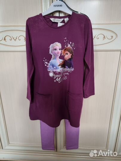 Леггинсы / Платье H&M комплект Frozen 128