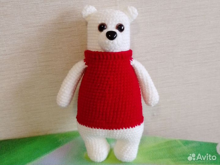 Вязаный заяц, мишка, енот ручной работы, 20 см