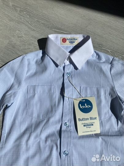 Рубашка для мальчика 98 button blue