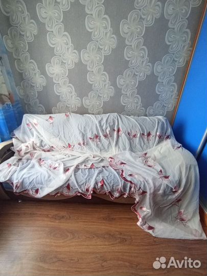 Штора тюль органза с вышивкой б/у