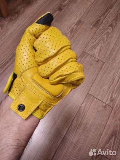 Перчатки мото кожаные перфорированные