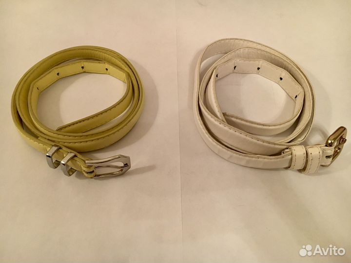 Ремень женский желтый и белый