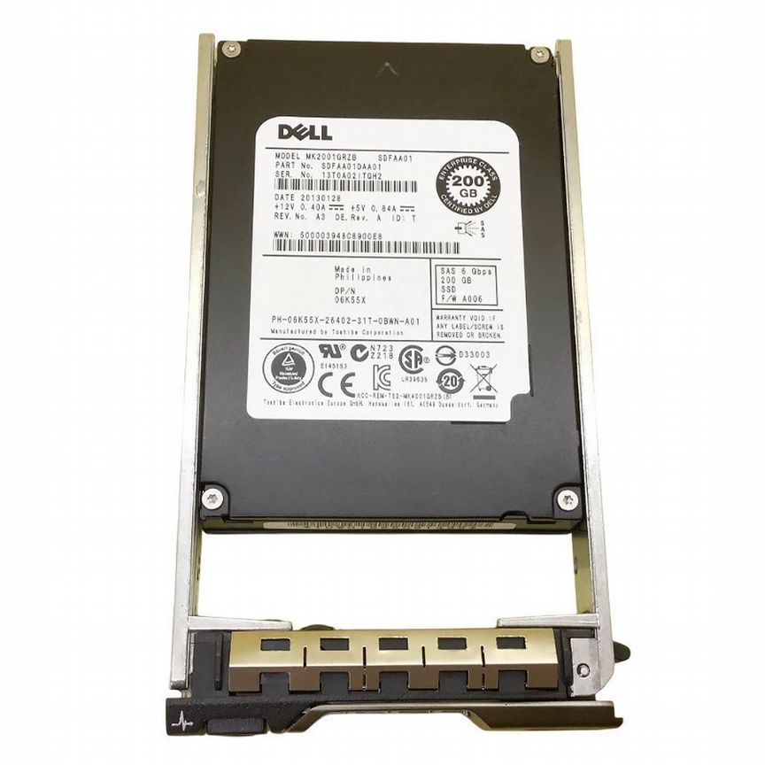 [06K55X] Жесткий Диск Dell 6k55x 200gb Sas 2.5" Ssd 06k55x