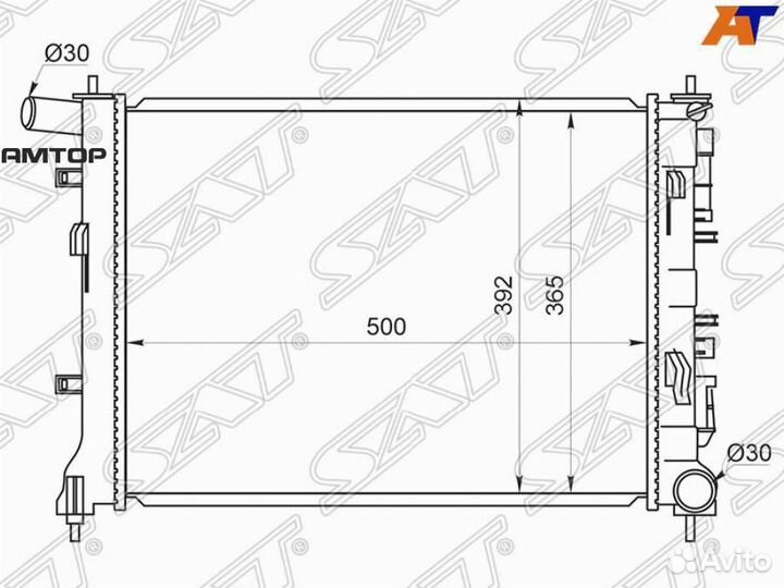 SAT HY0016-2-MT Радиатор Hyundai Accent 17-22 / So