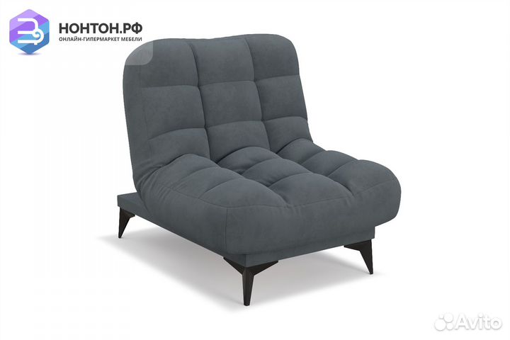 Кресло клик-кляк Арно велюр серо-синий