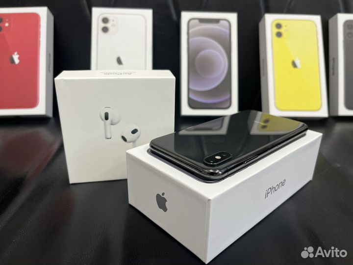 Телефон iPhone X 64Gb + наушники в подарок